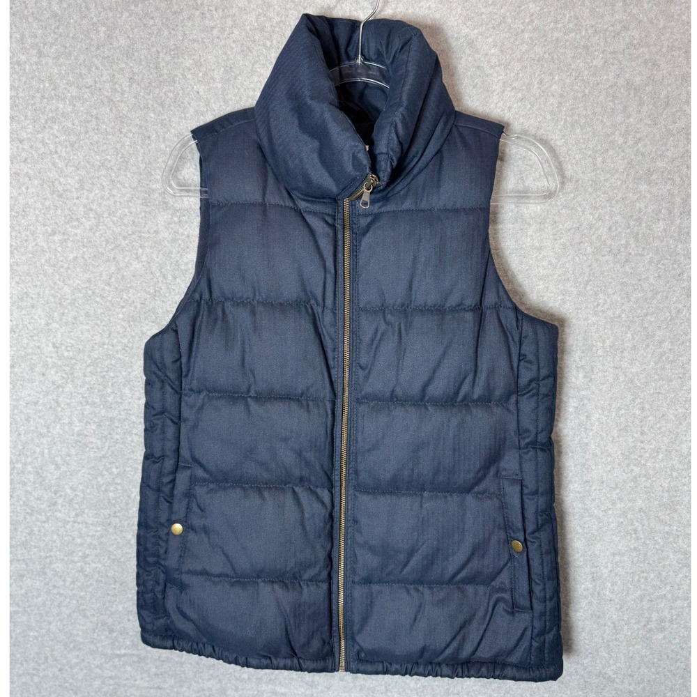 Old Navy Puffer Vest Full‎ Zip Mock Neck Sleeveless Casual Navy Blue Small